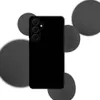 A black smartphone case is shown against a white background with blurred gray circles. Náhled obrázku produktu
