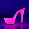 ADORE-708UV Damen Sandale von Pleaser, Transparent Neon Produktbild-Vorschau 3