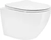 LuxeBath závesné WC bez ráfika krátke 49 cm biele lesklé s Náhľad obrázku produktu 1