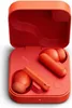 An open red charging case with two red earbuds inside, presented against a white background. Náhled obrázku produktu