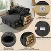 A collage of images showcasing the features of a gray sofa bed. Produktbild-Vorschau