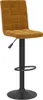 A single brown velvet bar stool with a black metal base and adjustable height. Anteprima dell’immagine prodotto
