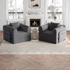 Chenille-Schlafsofa 2-in-1 mit Staufach in der Armlehne, Produktbild-Vorschau 5