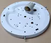 The image shows the underside of a white, round ceiling light fixture with a gray light socket attached. Produktbild-Vorschau
