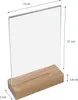 HMF 46942 Tischaufsteller mit Holzfuß Din A5 Acryl, Produktbild-Vorschau 3