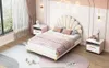 ProximaX Elegantes Doppelbett 140x200 cm aus beigem Samt Produktbild-Vorschau 12