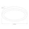A technical drawing of a circular LED ceiling light with dimensions indicated. Voir les images du produit