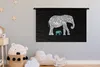 MuchoWow® Wandteppich Wandbehang Elefant - Blumen - Produktbild-Vorschau 3