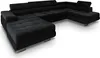 A black sectional sofa is shown from an elevated, diagonal angle against a white background. Podgląd zdjęcia produktu