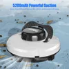 A robotic pool cleaner is shown in shallow water with debris. Produktbild-Vorschau