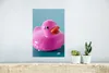 MuchoWow® Poster Gummi-Ente - Rosa - Blau 20x30 cm - Produktbild-Vorschau 5
