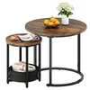 Balconera Couchtisch Rund, 2er Set Nisttisch, Stapelbarer Produktbild-Vorschau 7