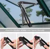 A collage of images showing a greenhouse vent opener and instructions on how to close it. Náhled obrázku produktu