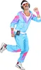 A man wearing an 80s-style tracksuit, headphones, and sunglasses, dancing. Produktbild-Vorschau