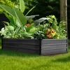 180x90x30 cm Rechteckiges Verzinktes Hochbeet, Dunkelgrau Produktbild-Vorschau 2