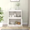 The Living Store Sideboard Weiß 60x34x75 cm Massivholz Produktbild-Vorschau 3