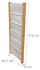 Relaxdays boekenrek met 7 stoffen zakken, voor wandmontage, Productafbeelding-voorbeeld 4