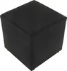 A black cube-shaped ottoman is shown from a slightly elevated diagonal angle against a white background. Podgląd zdjęcia produktu