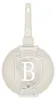 A top-down view of a cream-colored frying pan with a white handle, presented against a white background. The pan features a shield-shaped label with the brand name 'Berlinger Haus' and a large 'B' logo. Produktbild-Vorschau