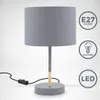 B.K.Licht Tischleuchte Grau Textilschirm Ø20cm max. 40W E27 Produktbild-Vorschau 2
