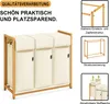 A product image showing a three-compartment laundry sorter with text overlays highlighting its features. Anteprima dell’immagine prodotto