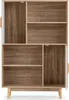 A front view of a wooden sideboard with multiple shelves and compartments. Náhled obrázku produktu