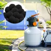A pool filter pump with filter balls in a garden setting. Produktbild-Vorschau
