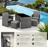 Salon de jardin en résine tressée PALERME 4 places - gris Voir les images du produit 2