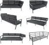 Multiple views of a modern outdoor sectional sofa. Produktbild-Vorschau