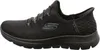 Side view of a black Skechers slip-on sneaker. Anteprima dell’immagine prodotto
