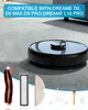 A robot vacuum cleaner and its accessories are displayed on a carpeted floor. Produktbild-Vorschau