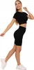 Schwarze Radlerhose Damen Push-Up Leggings Hohe Taille Produktbild-Vorschau 7