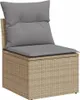 vidaXL 10-tlg. Garten-Sofagarnitur mit Kissen Beige Poly Produktbild-Vorschau 4