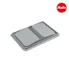 A light gray lid with two compartments for a trash can, with the Hailo logo in the top right corner. Voir les images du produit
