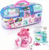 A toy slime making kit and examples of finished slime products. Náhľad obrázku produktu