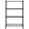 vidaXL Scaffale con 4 ripiani e rotelle 90x35x142 cm Nero Anteprima dell’immagine prodotto 9
