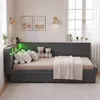 UnboxG Polsterbett 140x200 cm mit Lattenrost, Samtbett mit Produktbild-Vorschau 10