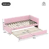 A pink daybed with dimensions labeled. Podgląd zdjęcia produktu