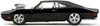 A black 1970 Dodge Charger R/T with a supercharger is shown from the side against a white background. Náhľad obrázku produktu