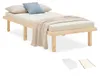 Bettgestell 90x200 cm mit Matratze Holzbett Unbehandelt Náhled obrázku produktu 1
