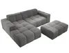 Sofa mit Hocker, Couch L-Form, Veloursstoff, Links Sofa, Produktbild-Vorschau 7