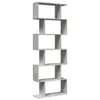 A tall, narrow, grey bookshelf with a zig-zag design, shown against a white background. Náhľad obrázku produktu
