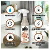 A product shot of a spray bottle with various feature callouts and icons arranged around it. Produktbild-Vorschau