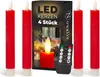 Stabkerzen LED mit Timer ROT 4 Stück ROT indoor - 6 Stunden Produktbild-Vorschau 1