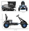 HOMCOM Gokart, dětské vozítko s pedály, šlapací autíčko, Náhled obrázku produktu 3