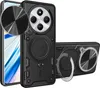 A black phone case with a ring holder and a close-up of the camera lens. Produktbild-Vorschau