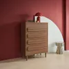 Cassettiera vintage effetto legno 5 cassetti, Noce Anteprima dell’immagine prodotto 4