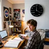Orologio da parete Out of the Blue in vetro nero - Anteprima dell’immagine prodotto 3
