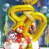Balony Na 40 Urodziny Złote Foliowe Cyfry Duże 92 Cm Zestaw Podgląd zdjęcia produktu 2