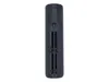The back of a black remote control showing the battery compartment. Anteprima dell’immagine prodotto